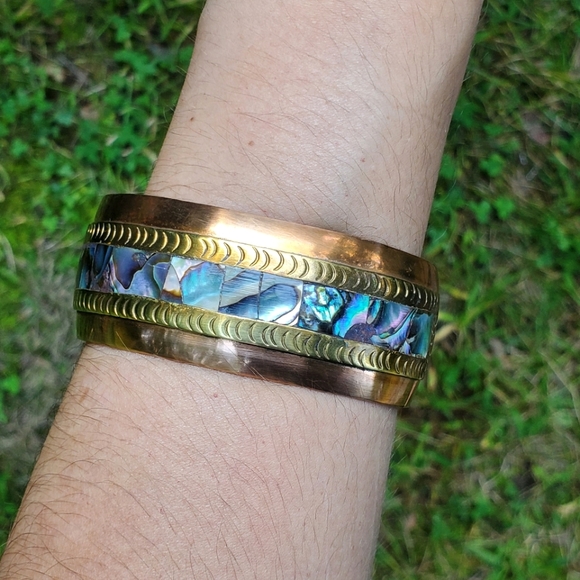 *RARE* Vintage Celia Harms Brass Wrist Cuff - Picture 7 of 15